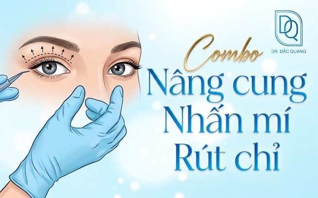 combo nâng cung nhấn mí rút chỉ
